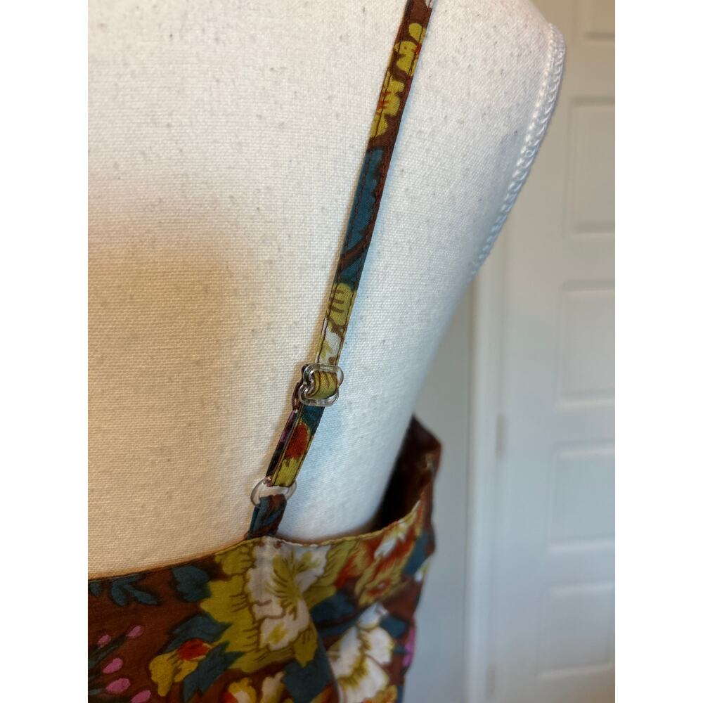 Shana | 100% Cotton Floral Spagetti Strap Smock Waist Dress | Large - Picture 12 of 14